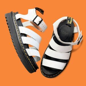Dr Martens Black & White Leather Sandals